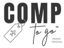 Logo with 'COMP to go' text and a tag icon on a white background