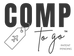 Logo with 'COMP to go' text and a tag icon on a white background