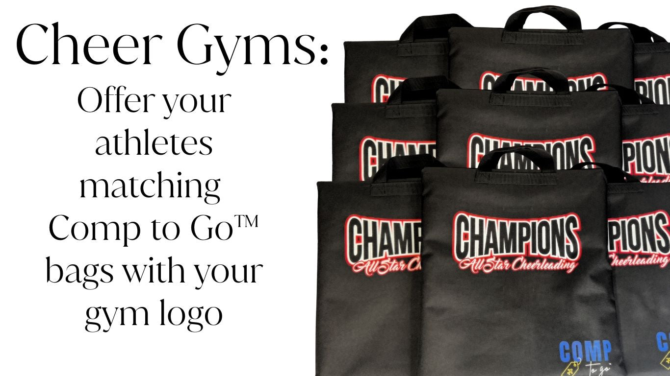 Black bags with 'Champions' branding on a white background